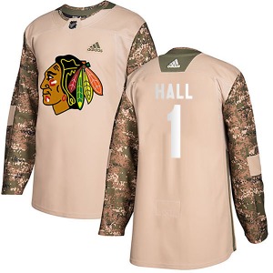 Glenn Hall Chicago Blackhawks Adidas Youth Authentic Veterans Day Practice Jersey (Camo)