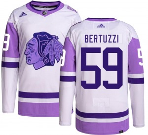 Tyler Bertuzzi Chicago Blackhawks Adidas Authentic Hockey Fights Cancer Jersey