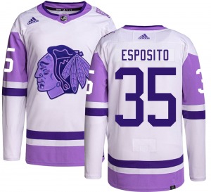 Tony Esposito Chicago Blackhawks Adidas Authentic Hockey Fights Cancer Jersey
