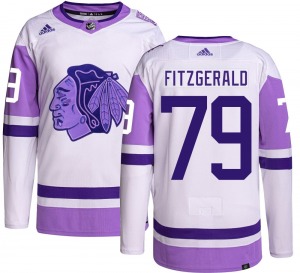 Cavan Fitzgerald Chicago Blackhawks Adidas Authentic Hockey Fights Cancer Jersey