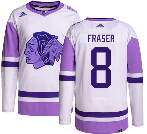 Curt Fraser Chicago Blackhawks Adidas Authentic Hockey Fights Cancer Jersey
