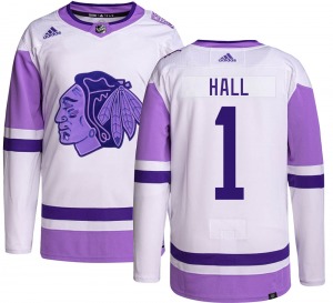 Glenn Hall Chicago Blackhawks Adidas Authentic Hockey Fights Cancer Jersey