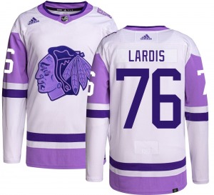 Nick Lardis Chicago Blackhawks Adidas Authentic Hockey Fights Cancer Jersey