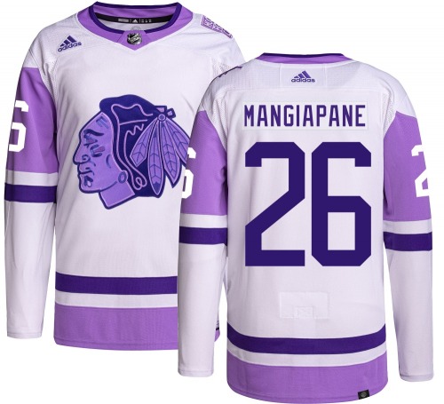 Andrew Mangiapane Chicago Blackhawks Adidas Authentic Hockey Fights Cancer Jersey