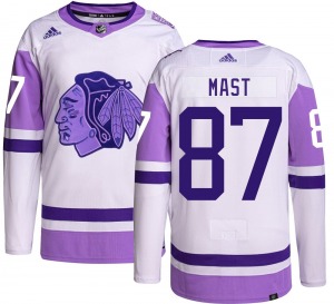 Ryan Mast Chicago Blackhawks Adidas Authentic Hockey Fights Cancer Jersey