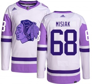 Martin Misiak Chicago Blackhawks Adidas Authentic Hockey Fights Cancer Jersey