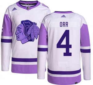 Bobby Orr Chicago Blackhawks Adidas Authentic Hockey Fights Cancer Jersey