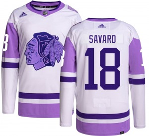Denis Savard Chicago Blackhawks Adidas Authentic Hockey Fights Cancer Jersey