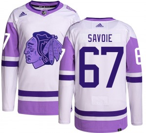 Samuel Savoie Chicago Blackhawks Adidas Authentic Hockey Fights Cancer Jersey
