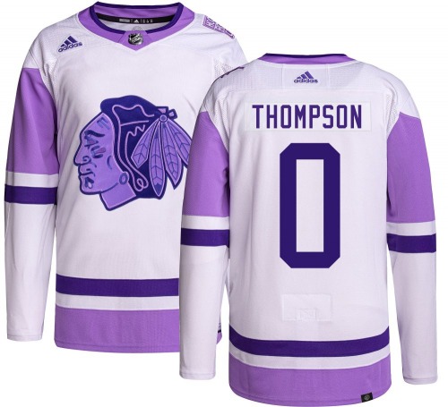 Aidan Thompson Chicago Blackhawks Adidas Authentic Hockey Fights Cancer Jersey