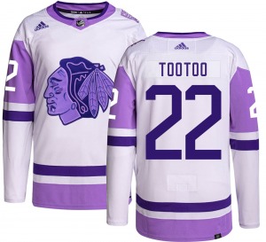 Jordin Tootoo Chicago Blackhawks Adidas Authentic Hockey Fights Cancer Jersey