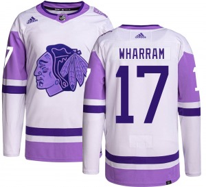 Kenny Wharram Chicago Blackhawks Adidas Authentic Hockey Fights Cancer Jersey