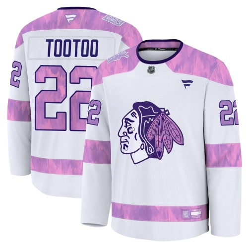Jordin Tootoo Chicago Blackhawks Fanatics Premium 2024 Hockey Fights Cancer Practice Jersey (White)