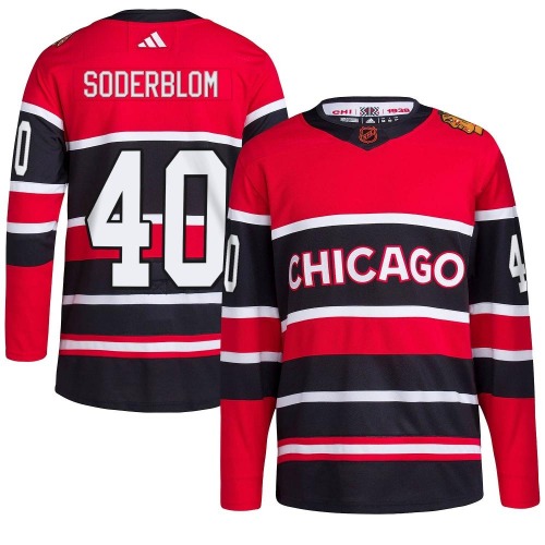 Arvid Soderblom Chicago Blackhawks Adidas Youth Authentic Reverse Retro 2.0 Jersey (Red)
