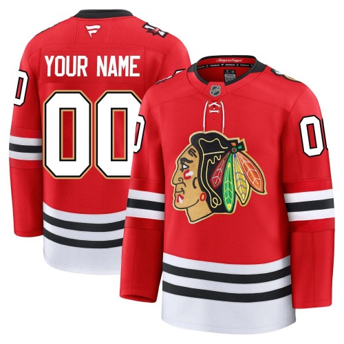 Custom Chicago Blackhawks Fanatics Youth Premium Custom Centennial Jersey (Red)