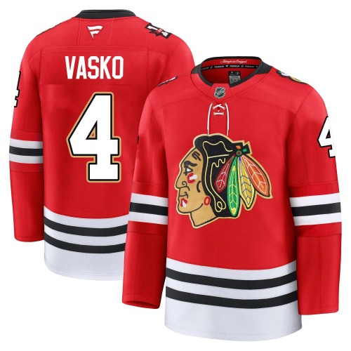 Elmer Vasko Chicago Blackhawks Fanatics Youth Premium Centennial Jersey (Red)