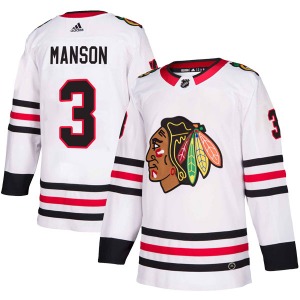 Dave Manson Chicago Blackhawks Adidas Authentic Away Jersey (White)