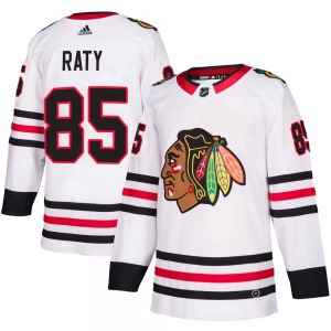 Aku Raty Chicago Blackhawks Adidas Authentic Away Jersey (White)