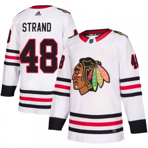Austin Strand Chicago Blackhawks Adidas Authentic Away Jersey (White)