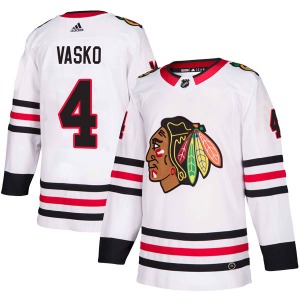 Elmer Vasko Chicago Blackhawks Adidas Authentic Away Jersey (White)