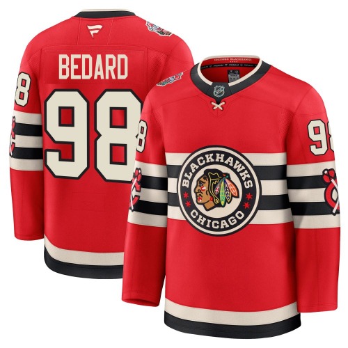 Connor Bedard Chicago Blackhawks Fanatics Premium 2025 Winter Classic Jersey (Red)