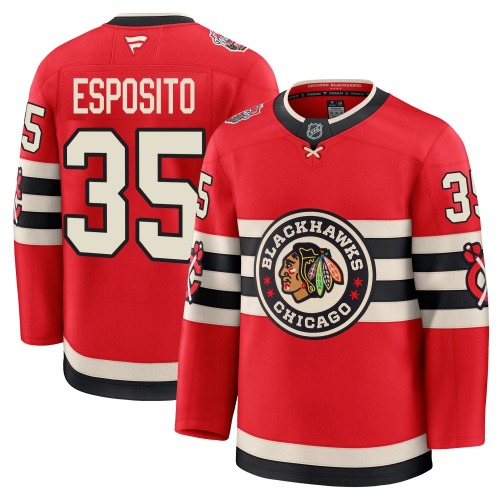 Tony Esposito Chicago Blackhawks Fanatics Premium 2025 Winter Classic Jersey (Red)