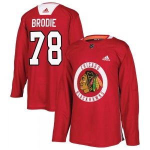 TJ Brodie Chicago Blackhawks Adidas Youth Authentic Home Practice Jersey (Red)