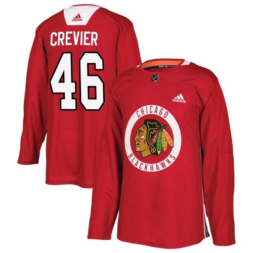Louis Crevier Chicago Blackhawks Adidas Youth Authentic Home Practice Jersey (Red)