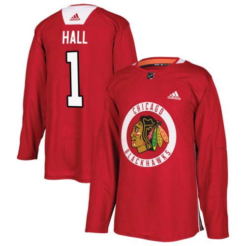 Glenn Hall Chicago Blackhawks Adidas Youth Authentic Home Practice Jersey (Red)