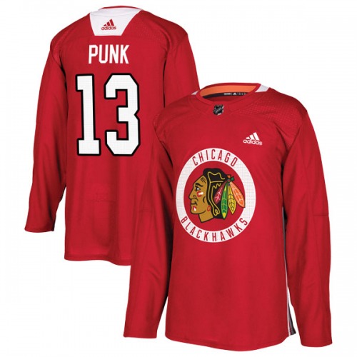 CM Punk Chicago Blackhawks Adidas Youth Authentic Home Practice Jersey (Red)