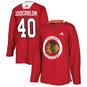 Arvid Soderblom Chicago Blackhawks Adidas Youth Authentic Home Practice Jersey (Red)