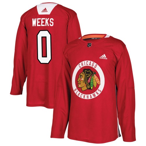 Mitchell Weeks Chicago Blackhawks Adidas Youth Authentic Home Practice Jersey (Red)