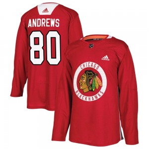 Zach Andrews Chicago Blackhawks Adidas Authentic Home Practice Jersey (Red)