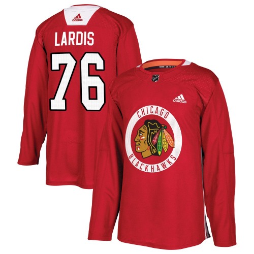 Nick Lardis Chicago Blackhawks Adidas Authentic Home Practice Jersey (Red)