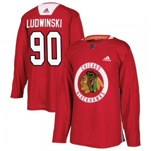 Paul Ludwinski Chicago Blackhawks Adidas Authentic Home Practice Jersey (Red)