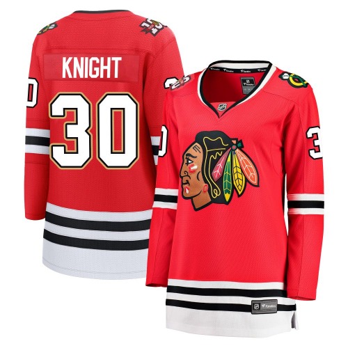 Spencer Knight Chicago Blackhawks Fanatics Women's Breakaway Centennial Jersey (Red)