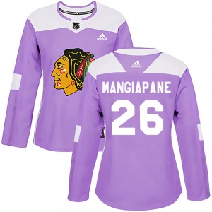Andrew Mangiapane Chicago Blackhawks Adidas Women's Authentic Fights Cancer Practice Jersey (Purple)