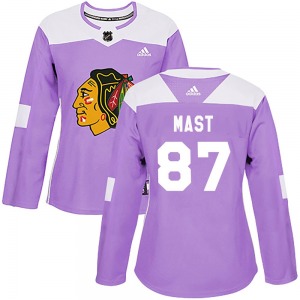 Ryan Mast Chicago Blackhawks Adidas Women's Authentic Fights Cancer Practice Jersey (Purple)