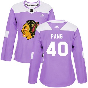 Darren Pang Chicago Blackhawks Adidas Women's Authentic Fights Cancer Practice Jersey (Purple)
