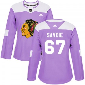 Samuel Savoie Chicago Blackhawks Adidas Women's Authentic Fights Cancer Practice Jersey (Purple)