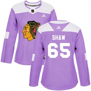 Andrew Shaw Chicago Blackhawks Adidas Women's Authentic Fights Cancer Practice Jersey (Purple)