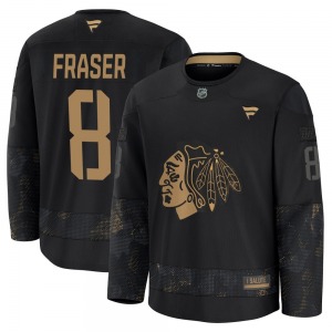 Curt Fraser Chicago Blackhawks Fanatics Premium 2024 Military Appreciation Practice Jersey (Black)