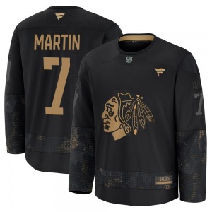 Pit Martin Chicago Blackhawks Fanatics Premium 2024 Military Appreciation Practice Jersey (Black)