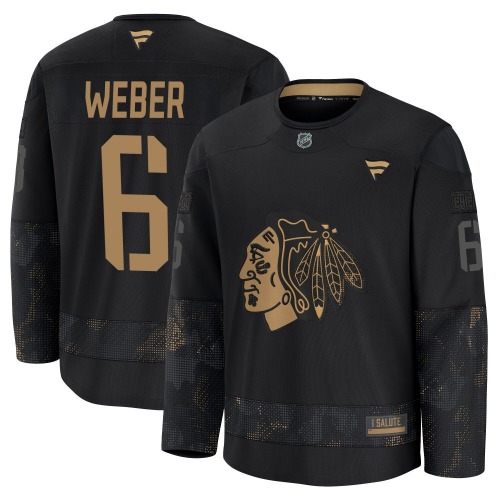 Shea Weber Chicago Blackhawks Fanatics Premium 2024 Military Appreciation Practice Jersey (Black)