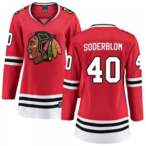 Arvid Soderblom Chicago Blackhawks Fanatics Branded Women's Breakaway Home Jersey (Red)