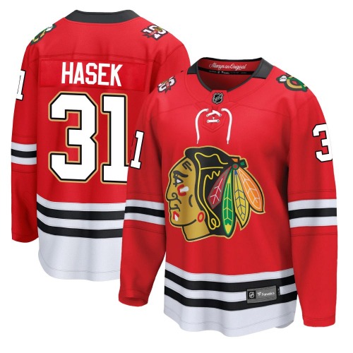 Dominik Hasek Chicago Blackhawks Fanatics Breakaway Centennial Jersey (Red)