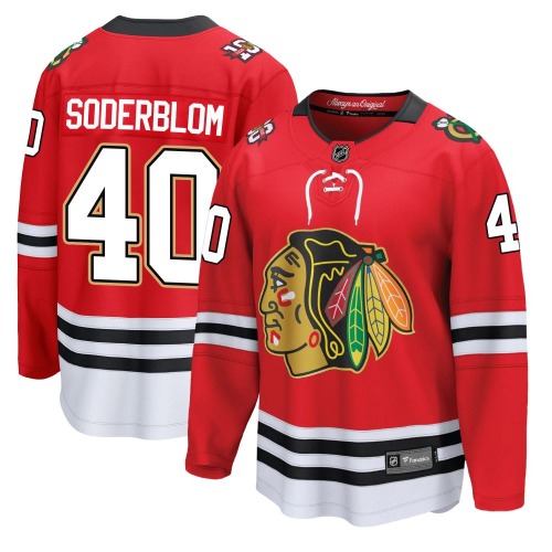 Arvid Soderblom Chicago Blackhawks Fanatics Breakaway Centennial Jersey (Red)