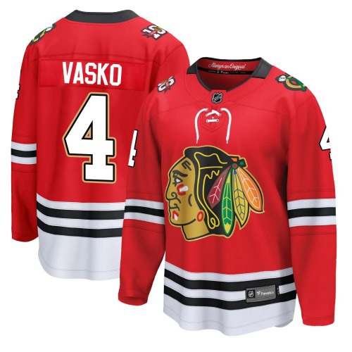 Elmer Vasko Chicago Blackhawks Fanatics Breakaway Centennial Jersey (Red)