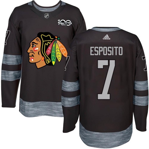 Phil Esposito Chicago Blackhawks Authentic 1917-2017 100th Anniversary Jersey (Black)