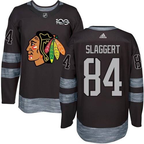 Landon Slaggert Chicago Blackhawks Authentic 1917-2017 100th Anniversary Jersey (Black)